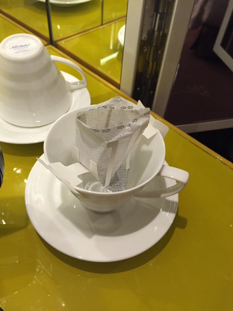 Koffiezakje met industrieele origami