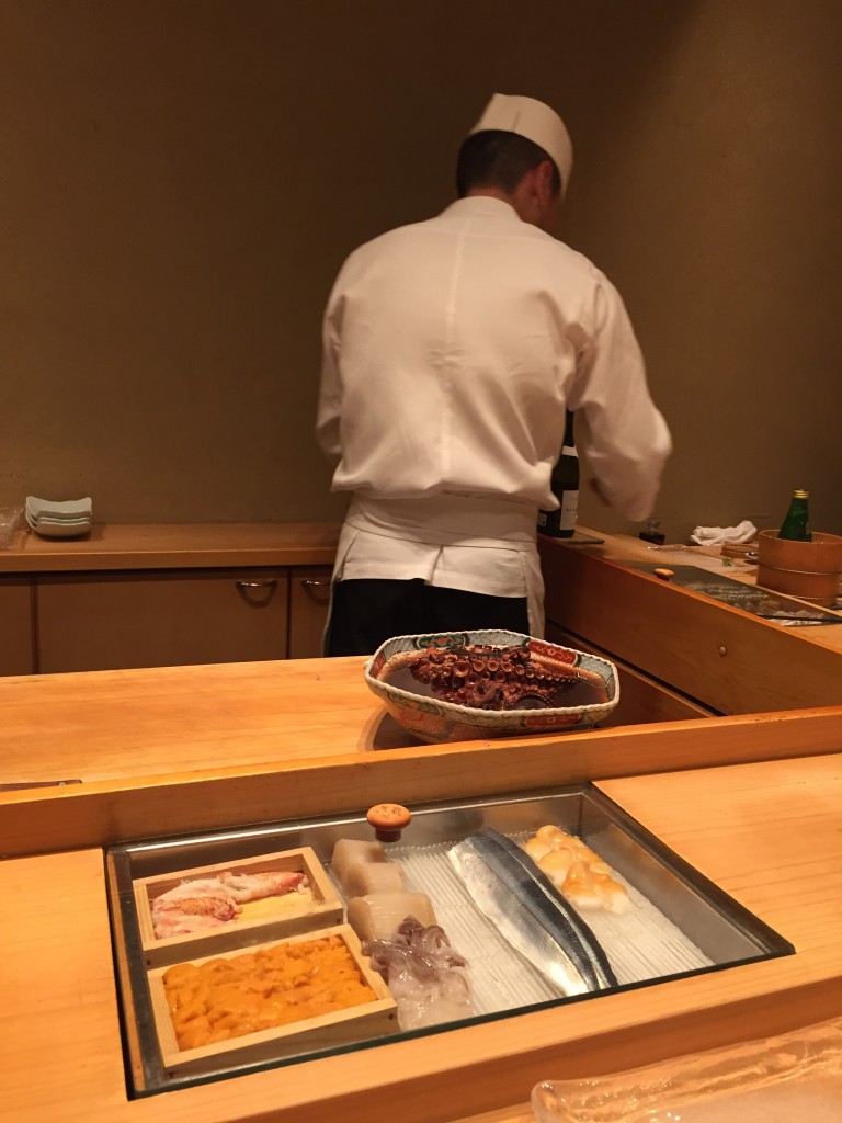 Grote inktvis op display